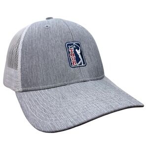 PGA TOUR Ahead Authentics Mens‎ Grey Heather Mesh Snapback Golf Hat C18HLM